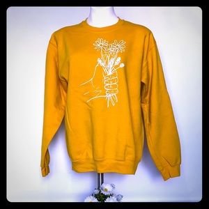 Cute hand made sweatshirt mustard color